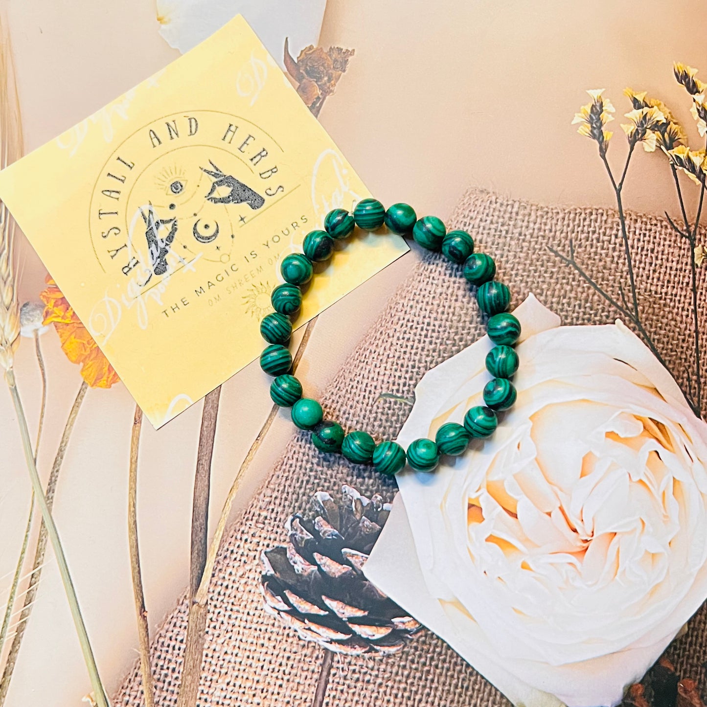 Malachite Handmade Bracelet by Crystall and Herbs