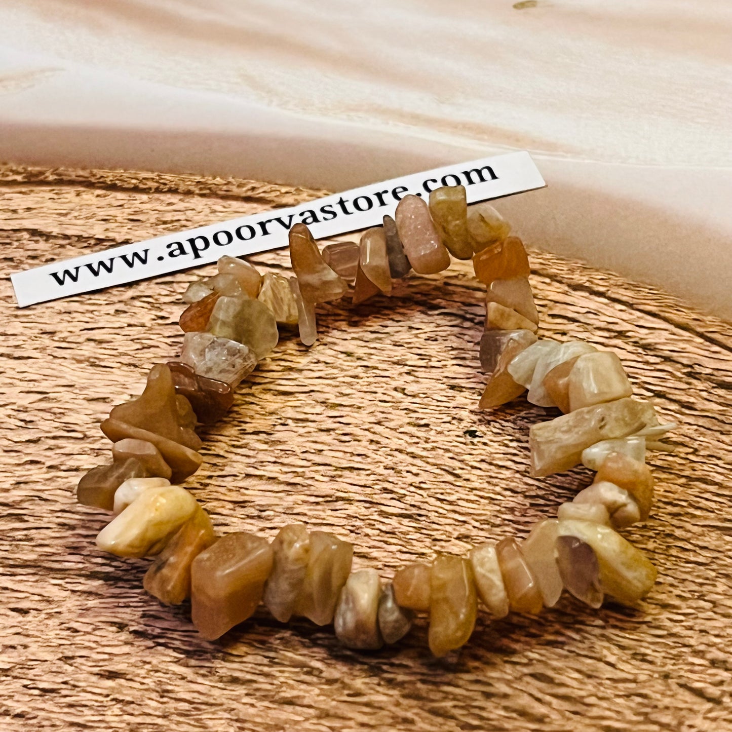 Orange Calcite Chip Handmade Bracelet by Crystall and Herbs