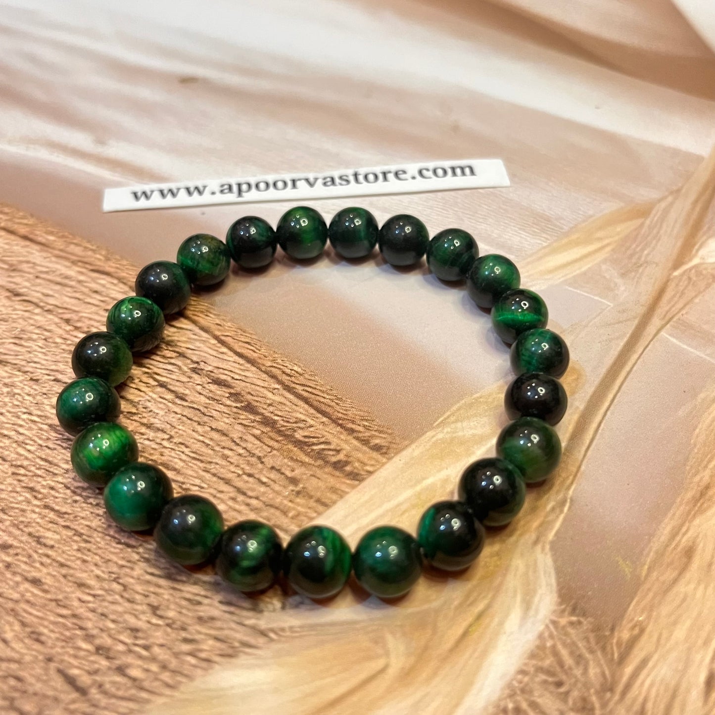 Green Tigers eye Handmade Bracelet by Crystall and Herbs