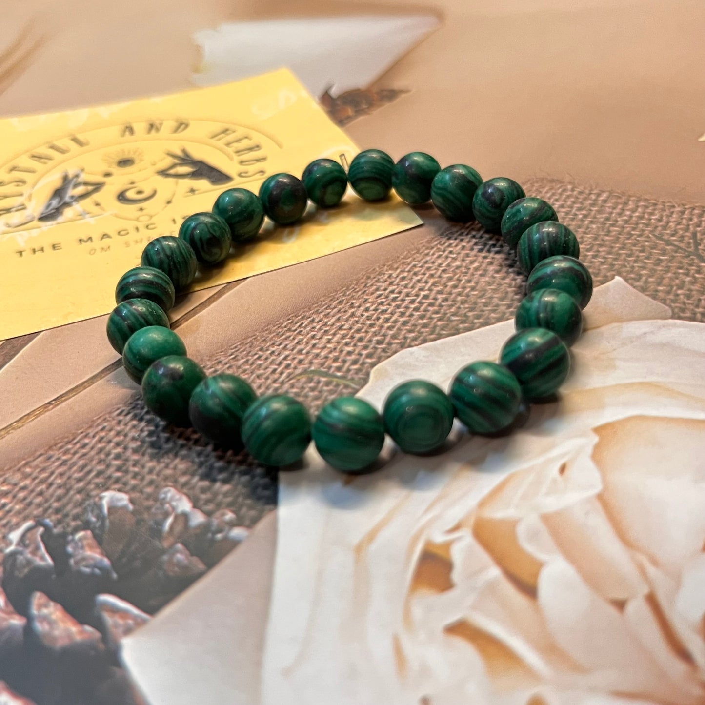 Malachite Handmade Bracelet by Crystall and Herbs