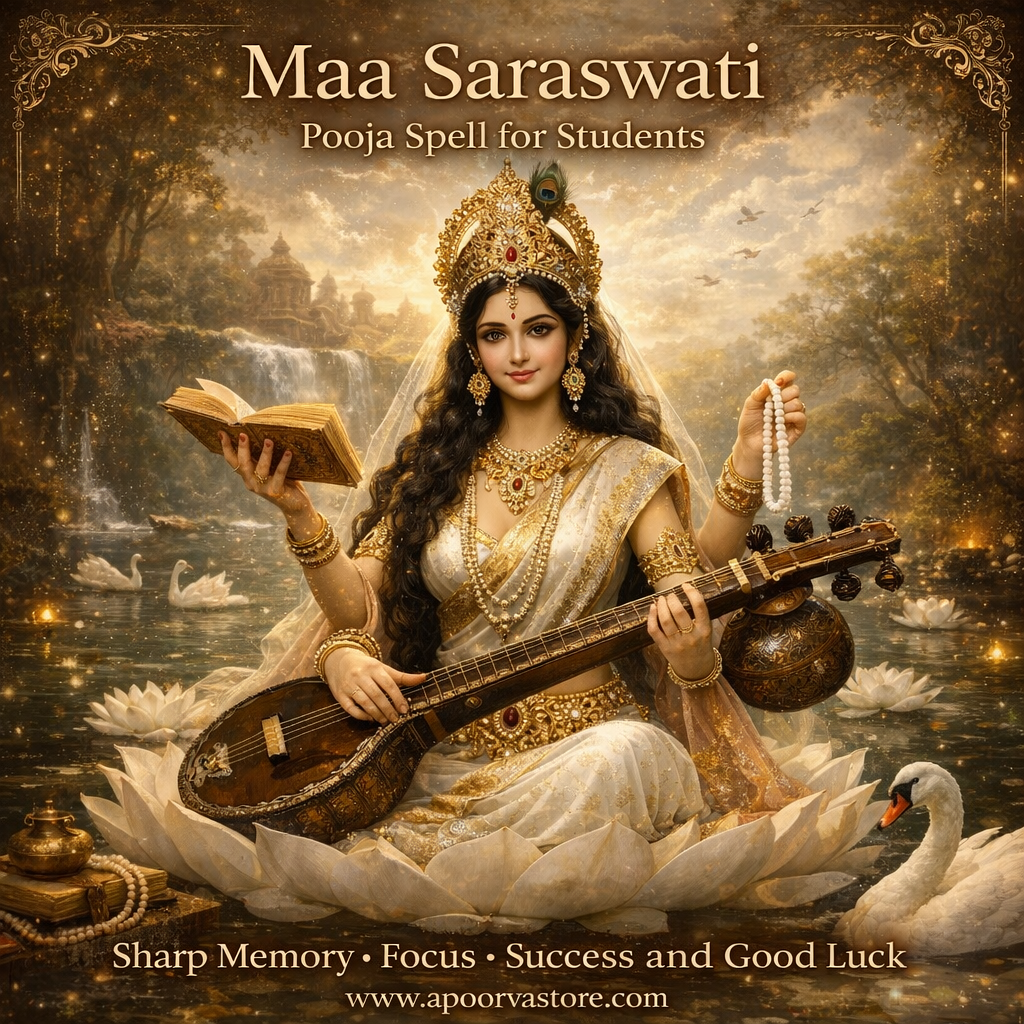Student Exam Career Success Maa Saraswati Knot Spell (21 days Sadhna Energised)