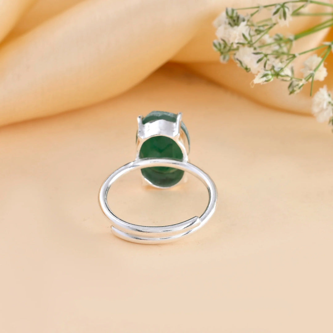 Green Aventurine Ring Luck Money Success by Crystall and Herbs
