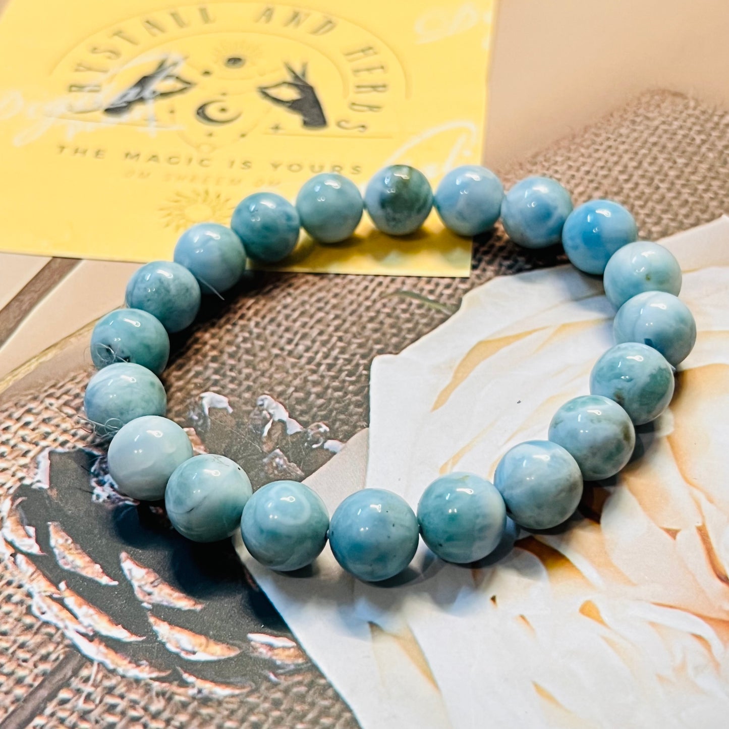 Larimar Handmade Bracelet by Crystall and Herbs