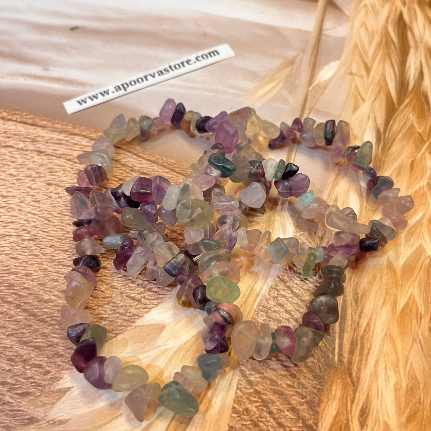 Multi Flourite Chip handmade Bracelet by Crystall and Herbs