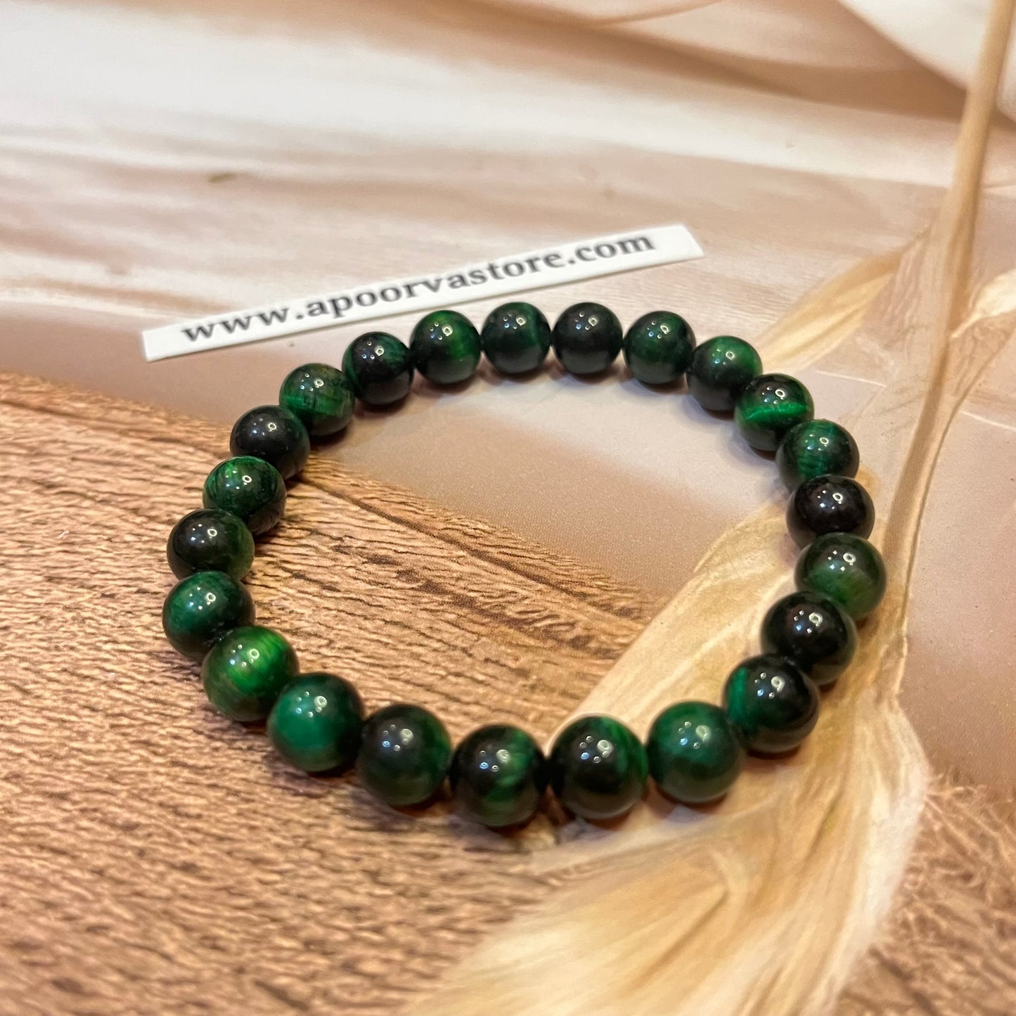 Green Tigers eye Handmade Bracelet by Crystall and Herbs