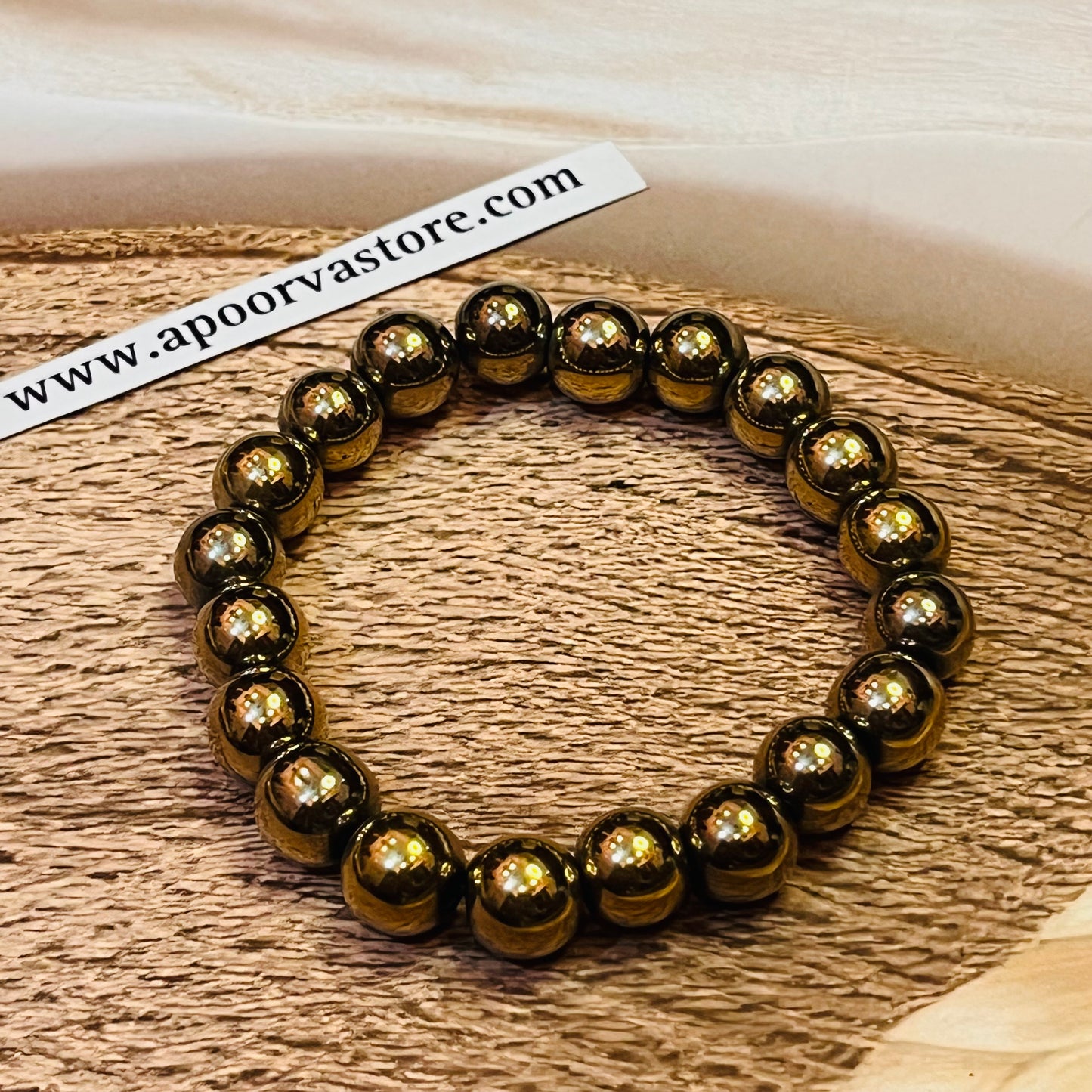 12mm Golden Pyrite handmade Bracelet by Crystall and Herbs