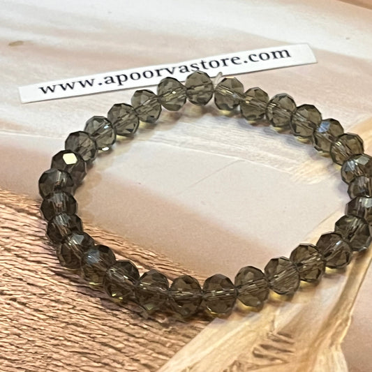 Grey Glass healing Bracelet by by Crystall and Herbs