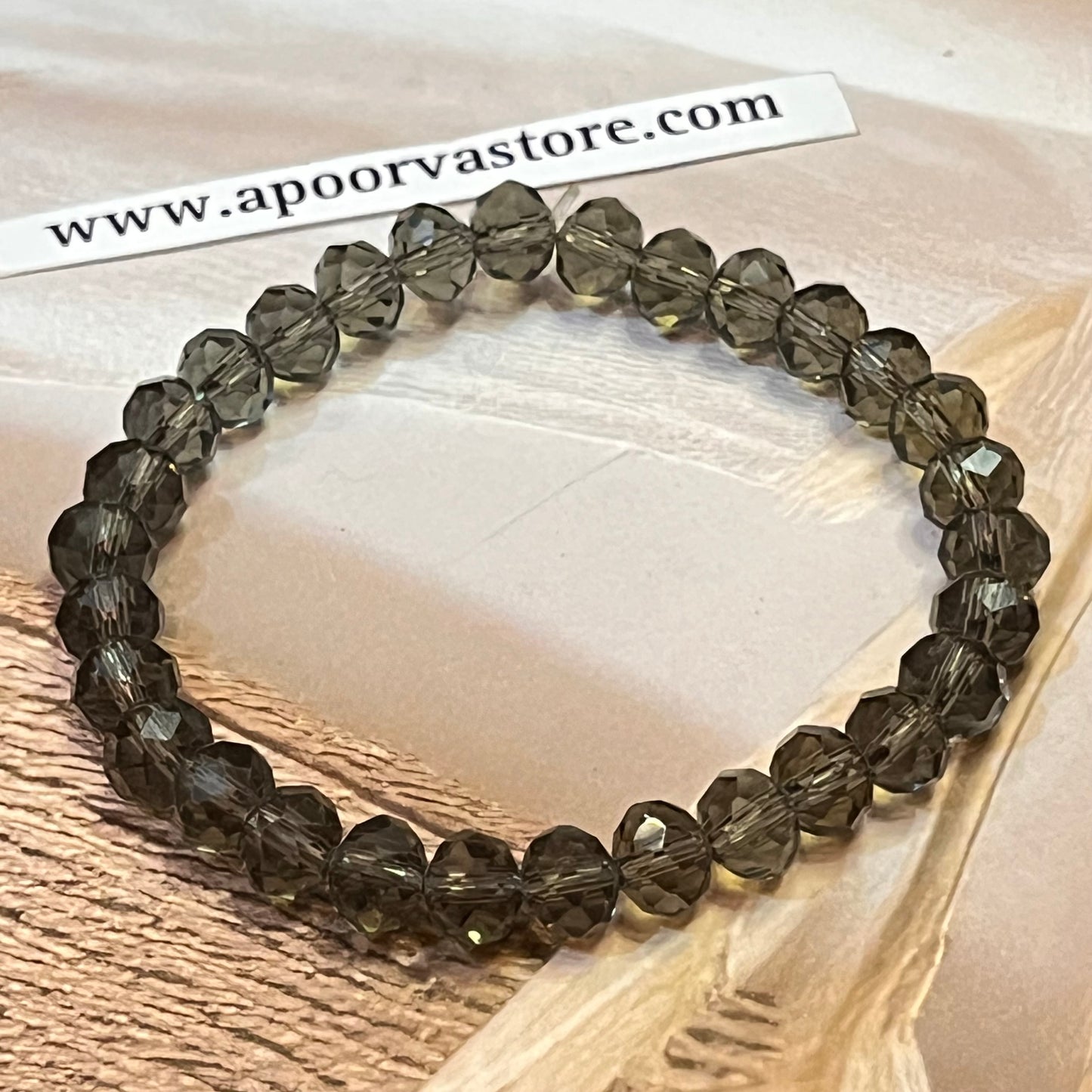 Grey Glass healing Bracelet by by Crystall and Herbs