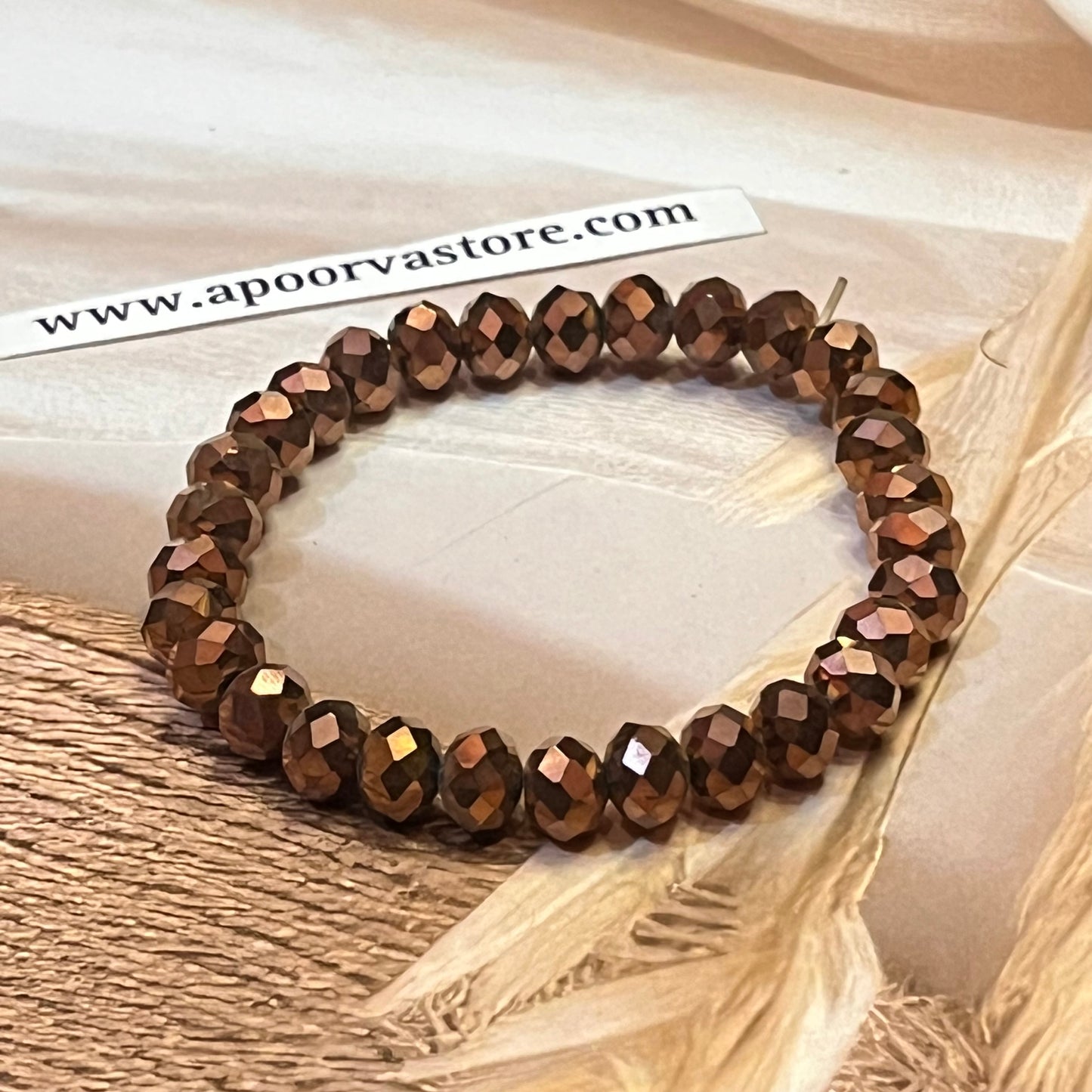 Copper Glass healing Bracelet by by Crystall and Herbs