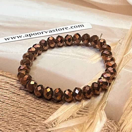 Copper Glass healing Bracelet by by Crystall and Herbs