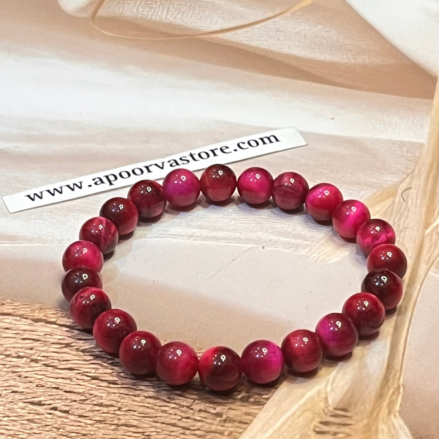 Pink Tiger Eye Handmade Bracelet By crystall and Herbs