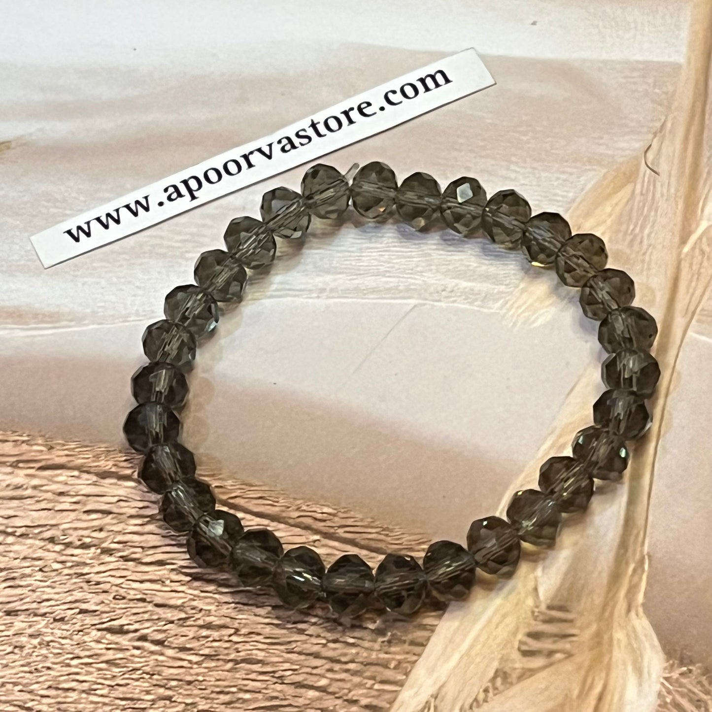 Grey Glass healing Bracelet by by Crystall and Herbs