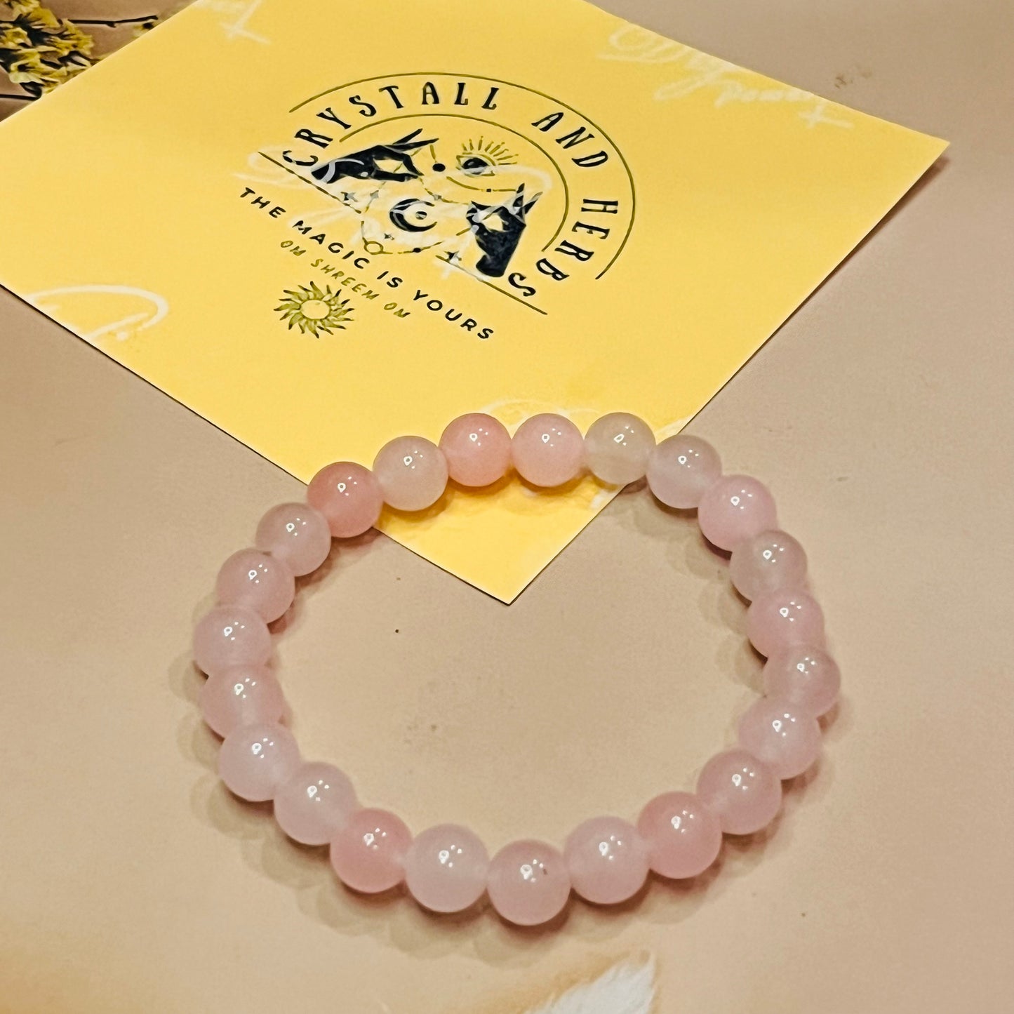 Rose Quartz Bracelet by Crystall and herbs