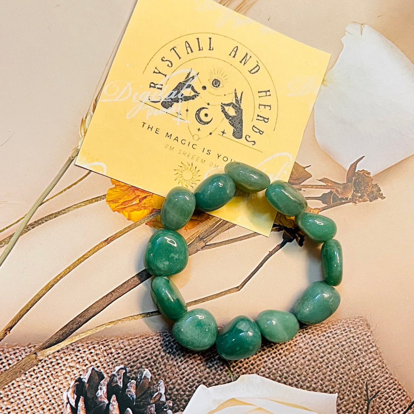 Green Aventurine Tumble Bracelet By Crystall and Herbs