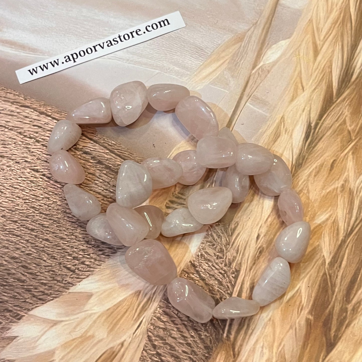 Rose Quartz Tumble handmade Bracelet by Crystall and Herbs