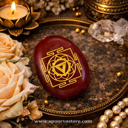 Maa kali yantra mantra Coin on Red jade by Crystall and Herbs