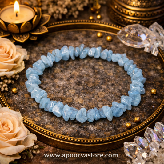 Angelite Chip Bracelet By Crystall and Herbs