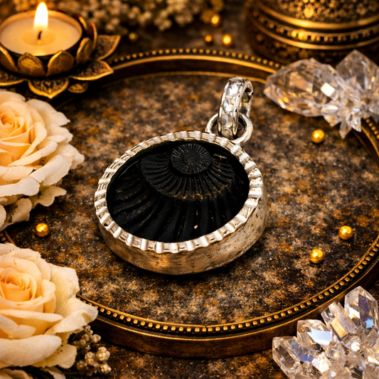 Krishna Blessing Shaligram Mini Pendant by Crystall and Herbs