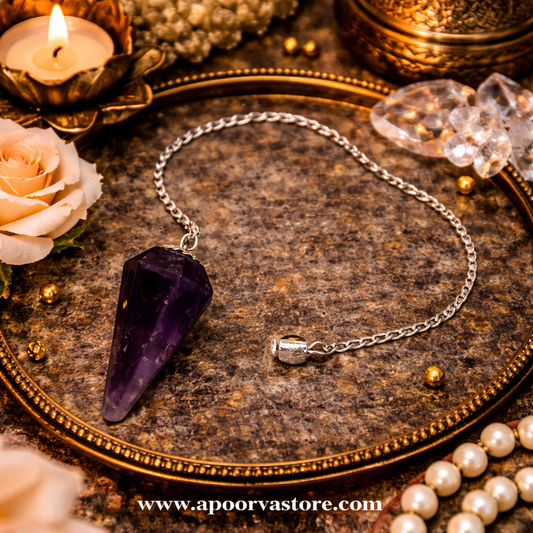 Amethyst Pendulum Divination by Crystall and Herbs