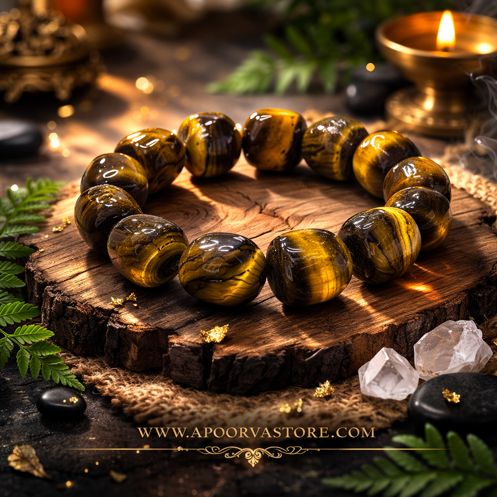 Tumble Tiger eye Bracelet by Crystall and Herbs