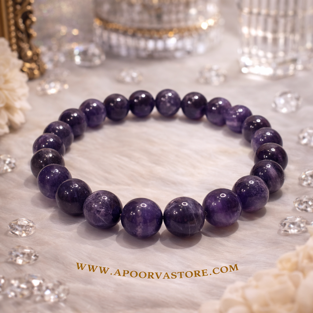 Amethyst 10mm Bracelet by Crystall and Herbs