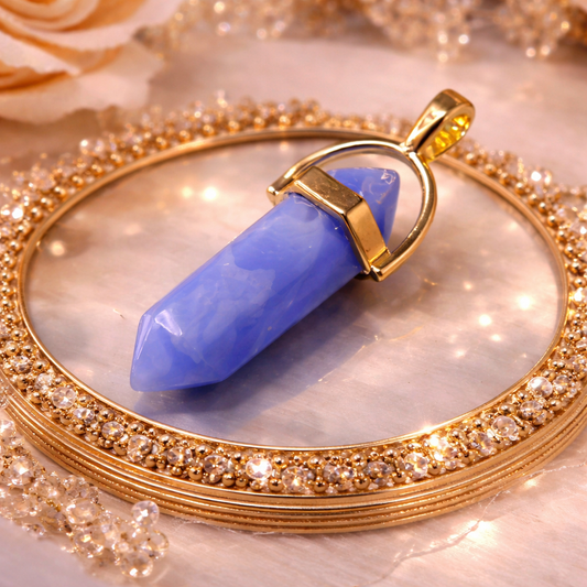 Aquamarine Pencil Pendant by Crystall and Herbs