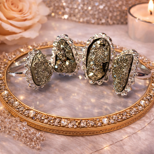Raw Pryite Ring by Crystall and Herbs