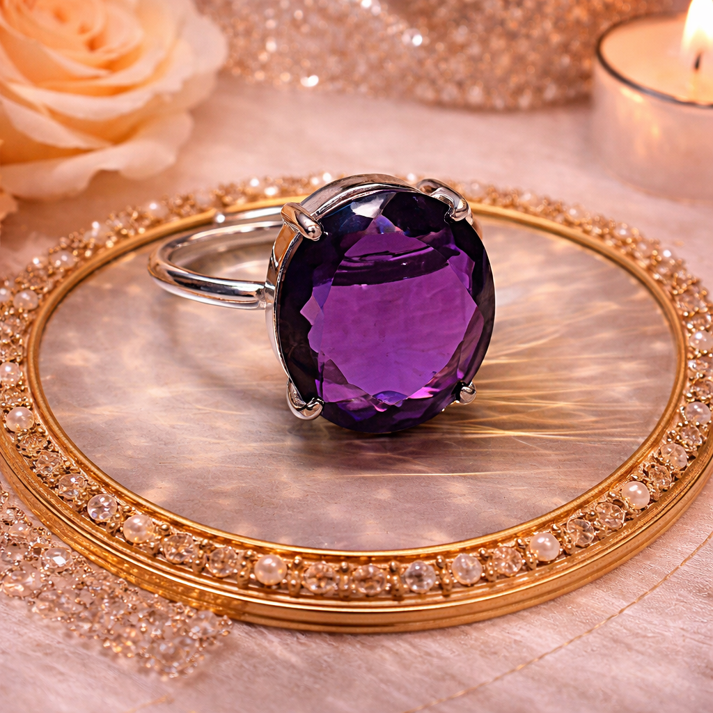 Amethyst Ring by Crystall and Herbs