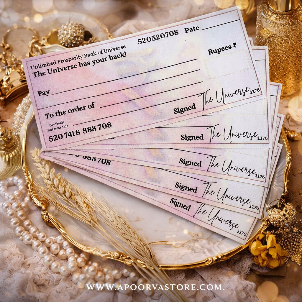 3pc Abundance Manifestation Cheque by Crystall and Herbs