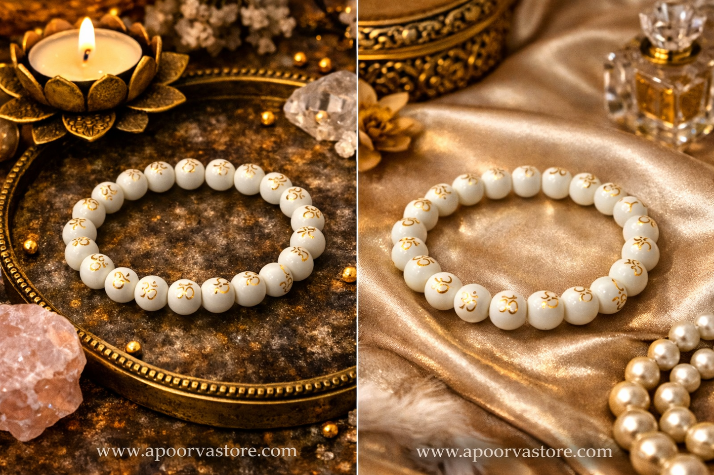 Aum Carved Bracelet by Crystall and Herbs