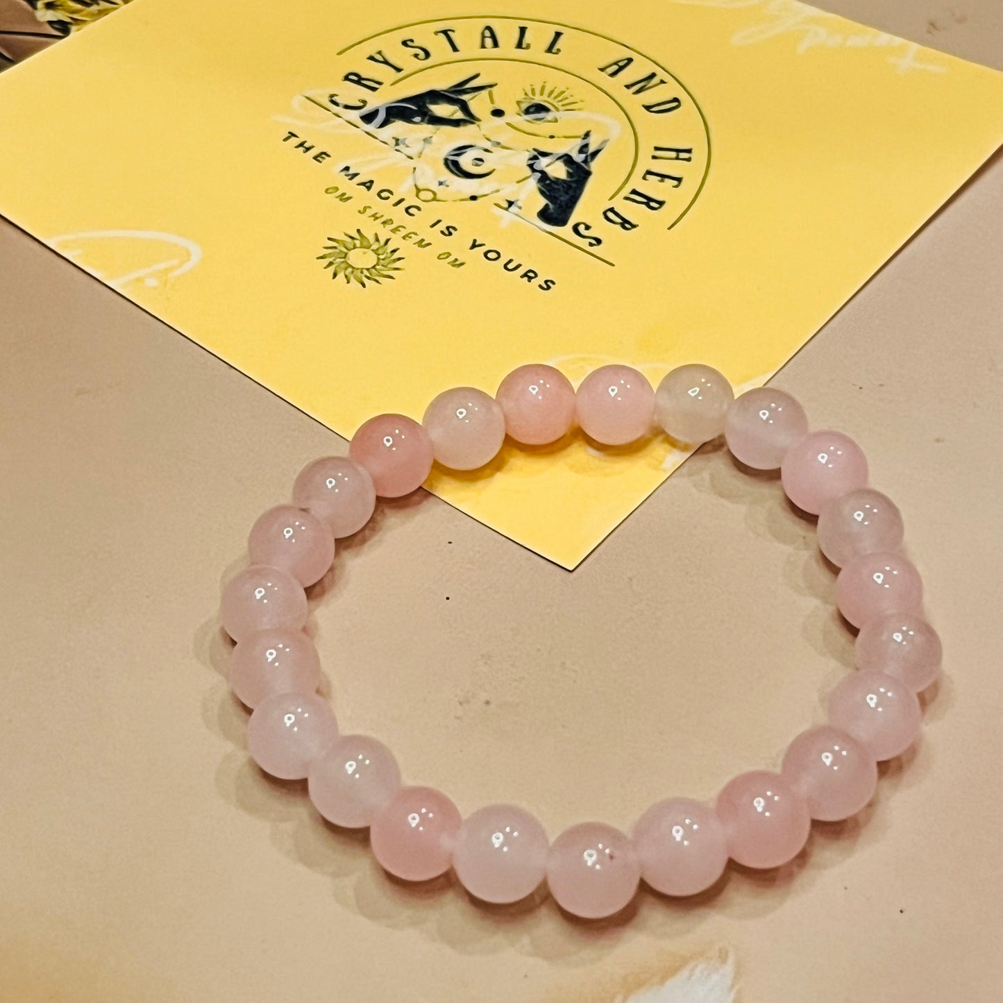 Rose Quartz Bracelet by Crystall and herbs