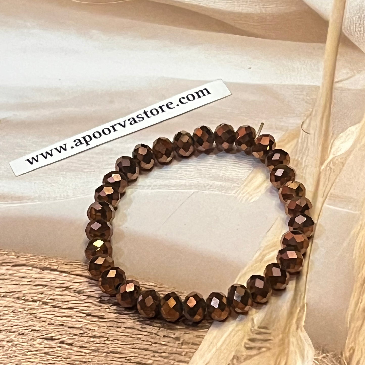 Copper Glass healing Bracelet by by Crystall and Herbs