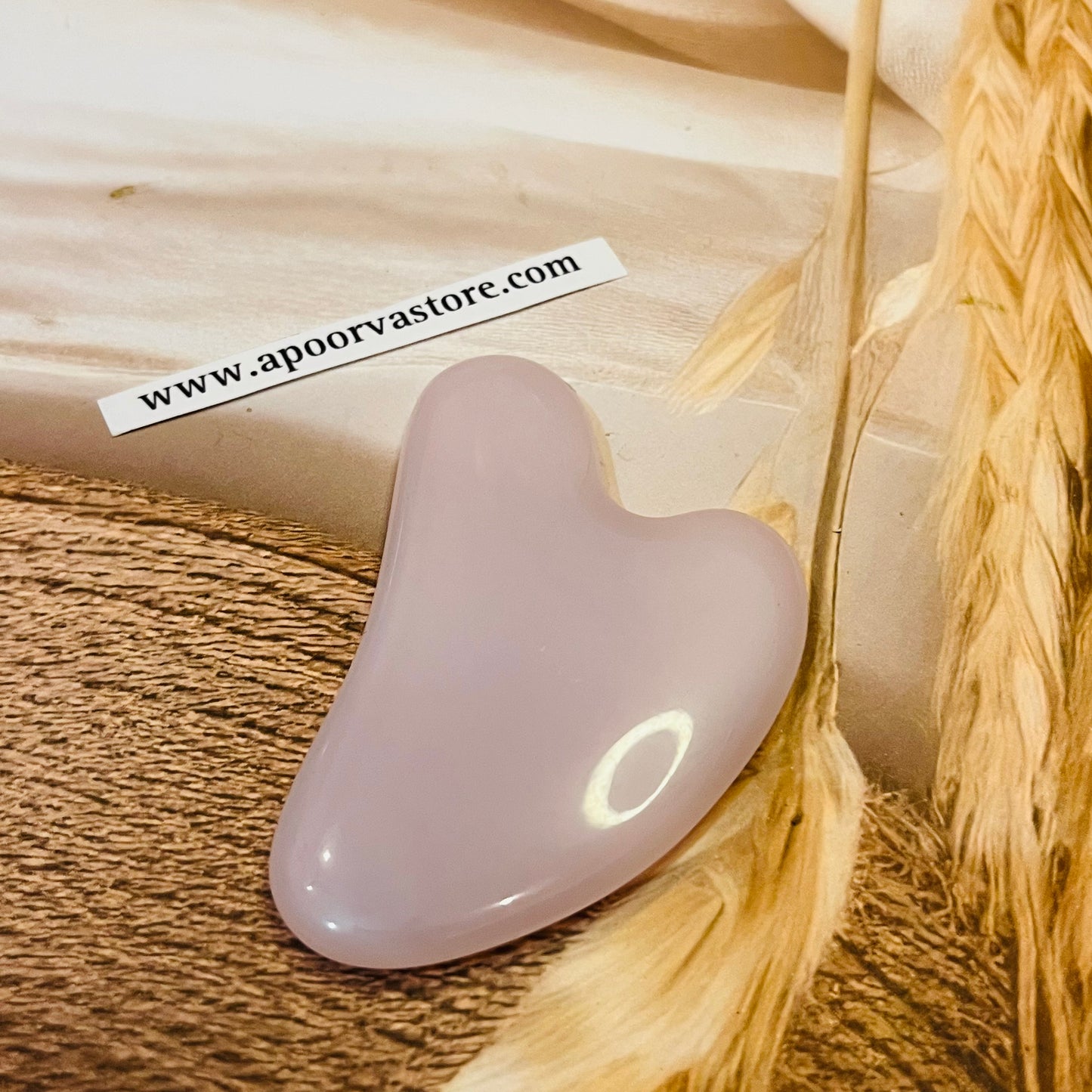 Rose Quartz beauty massager Guasha by Crystall and Herbs