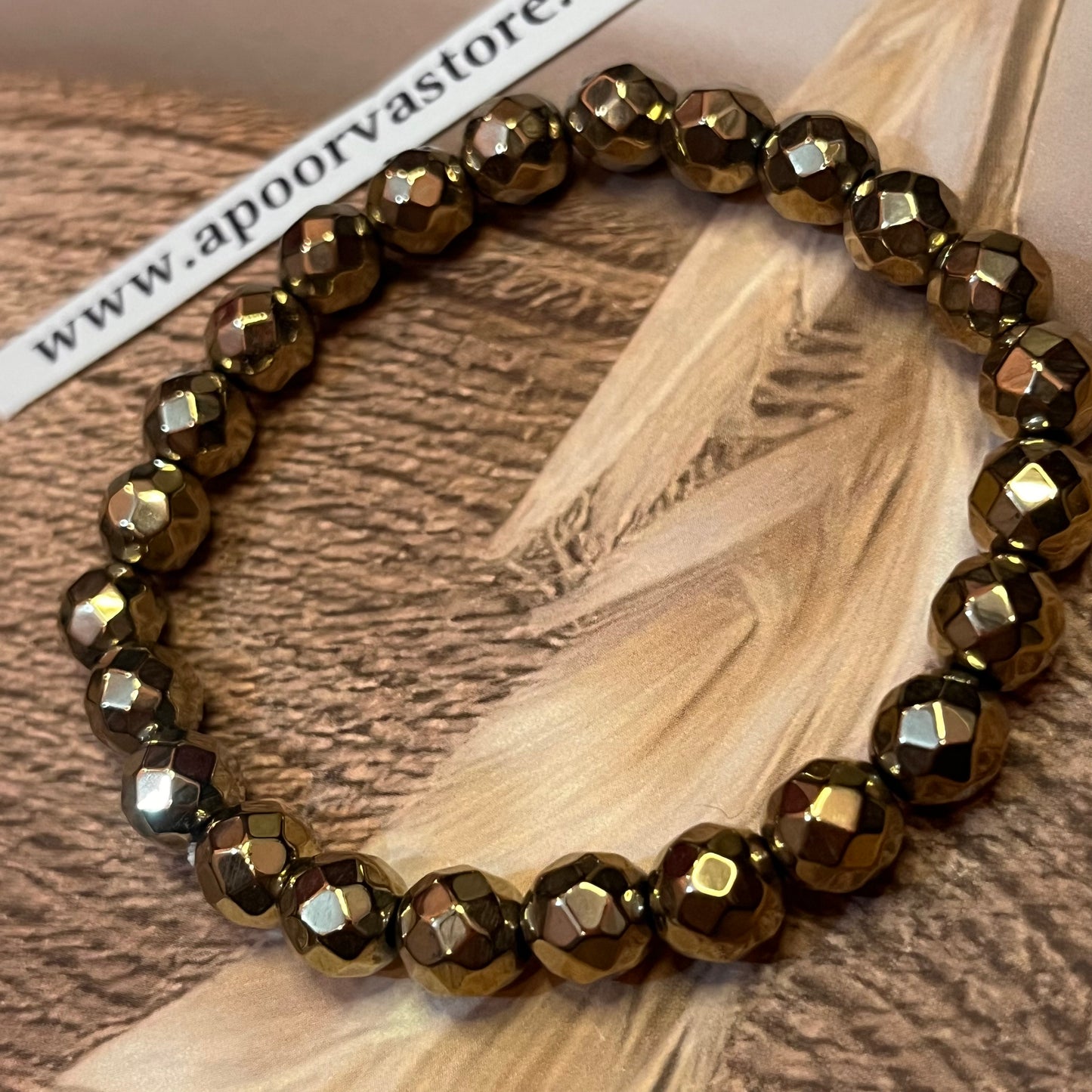 Money Magnet Golden Pyrite handmade Bracelet by Crystall and herbs