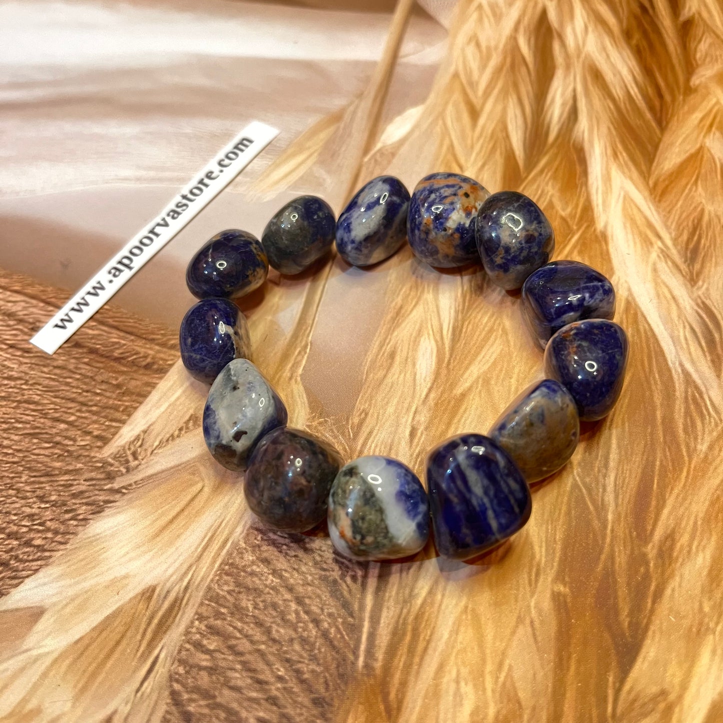 Lapis Lazuli Tumble Handmade Bracelet By crystall and herbs