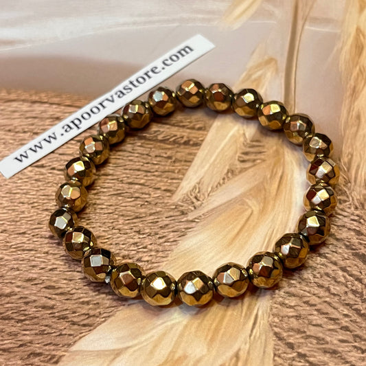 Money Magnet Golden Pyrite handmade Bracelet by Crystall and herbs