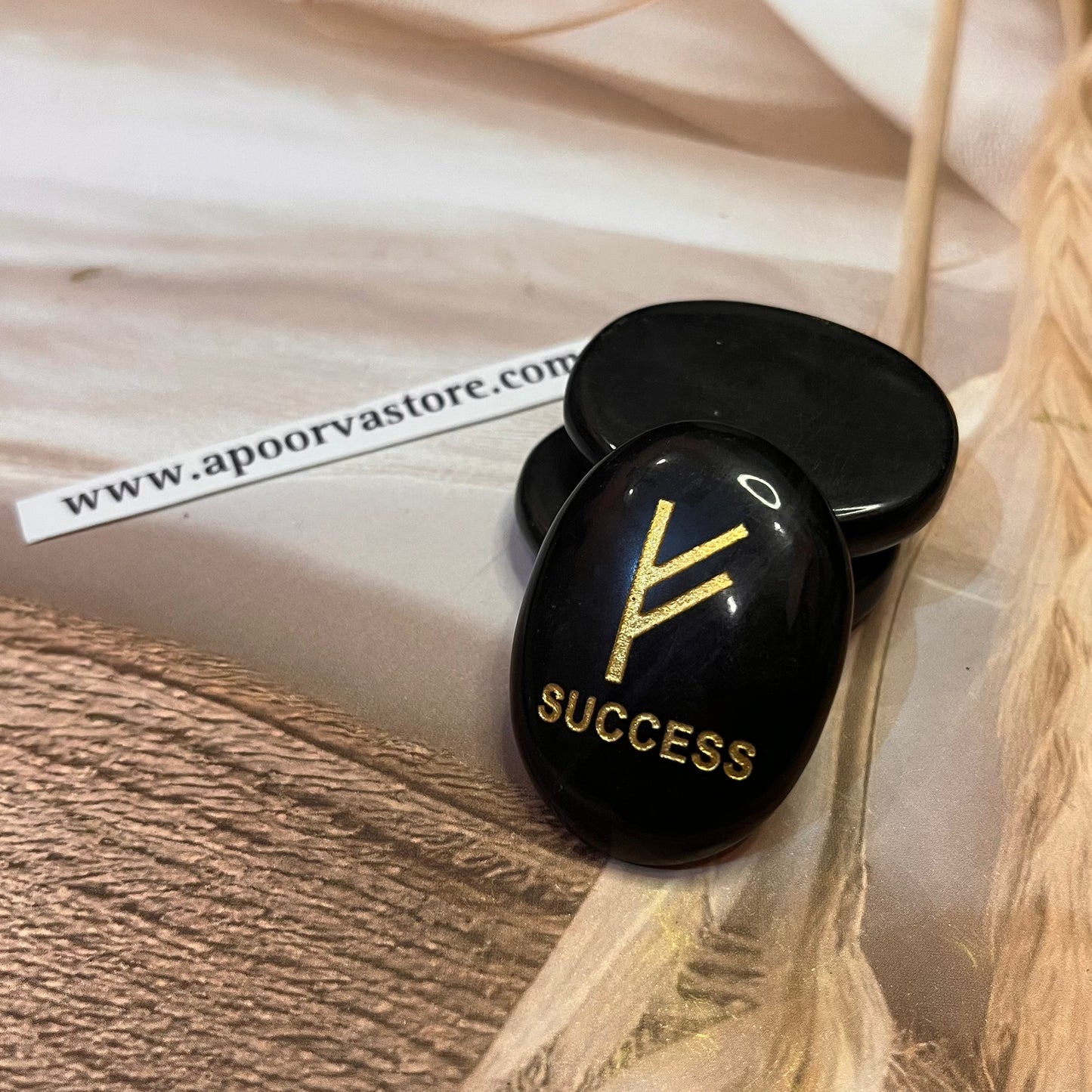 Success Fehu Symbol Coin by Crystall and herbs