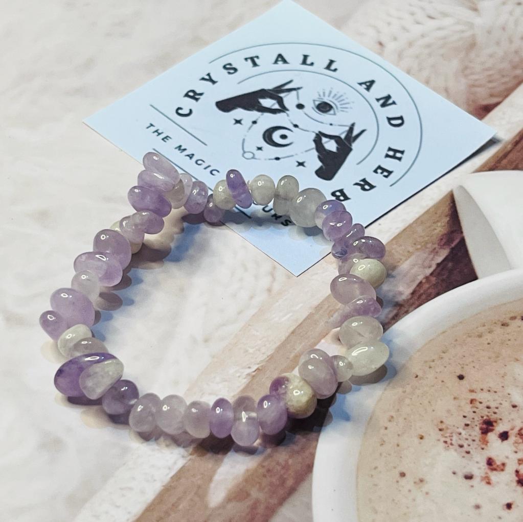 Brazalian Amethyst Chip Bracelet by Crystall and Herbs