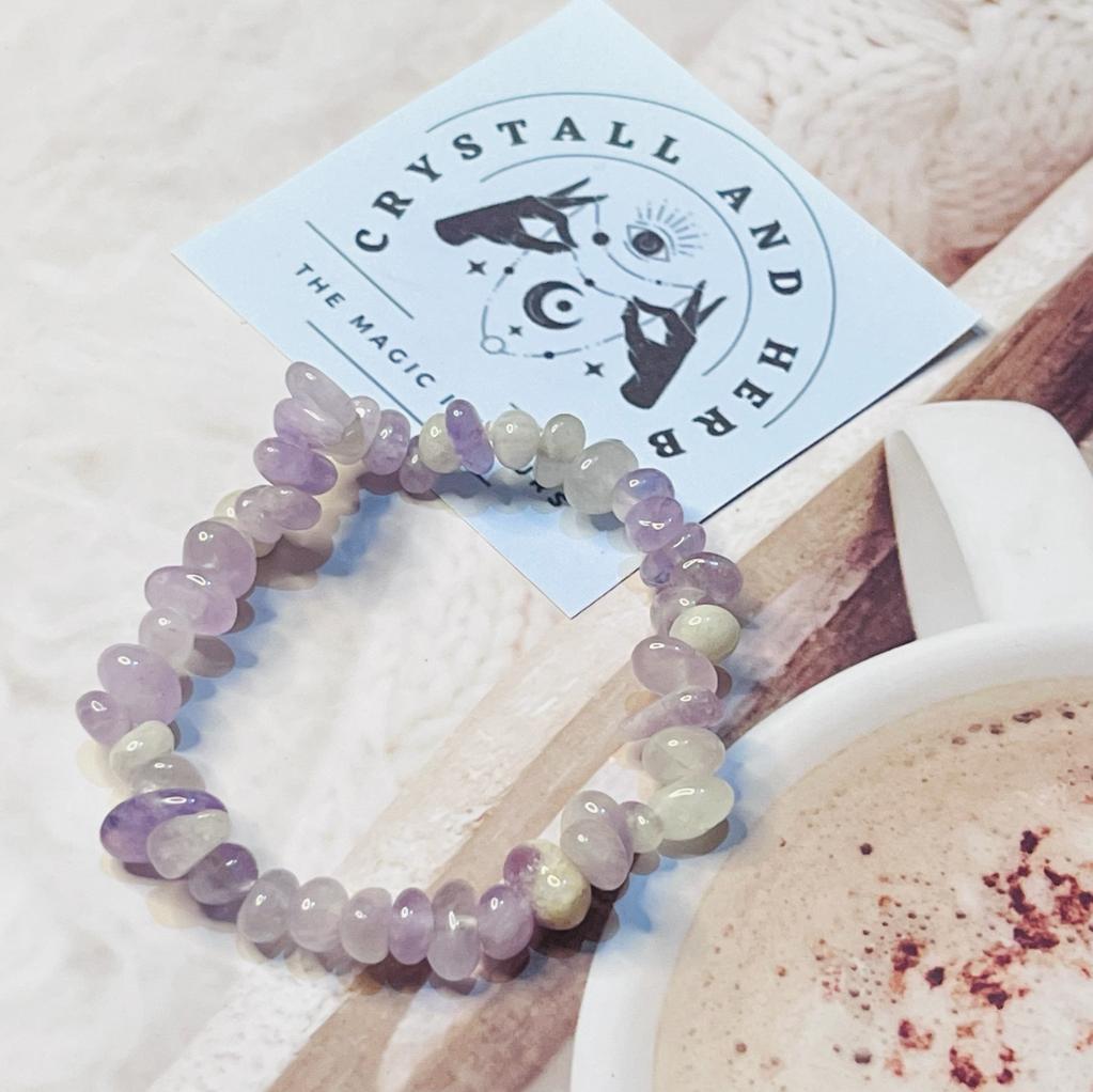 Brazalian Amethyst Chip Bracelet by Crystall and Herbs