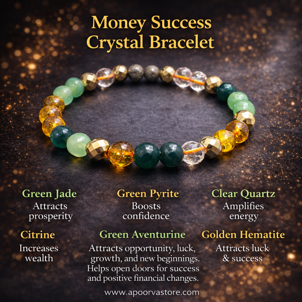 Nitika Money Bracelet Diamond Cut Crystal Bracelet by Crystall and Herbs