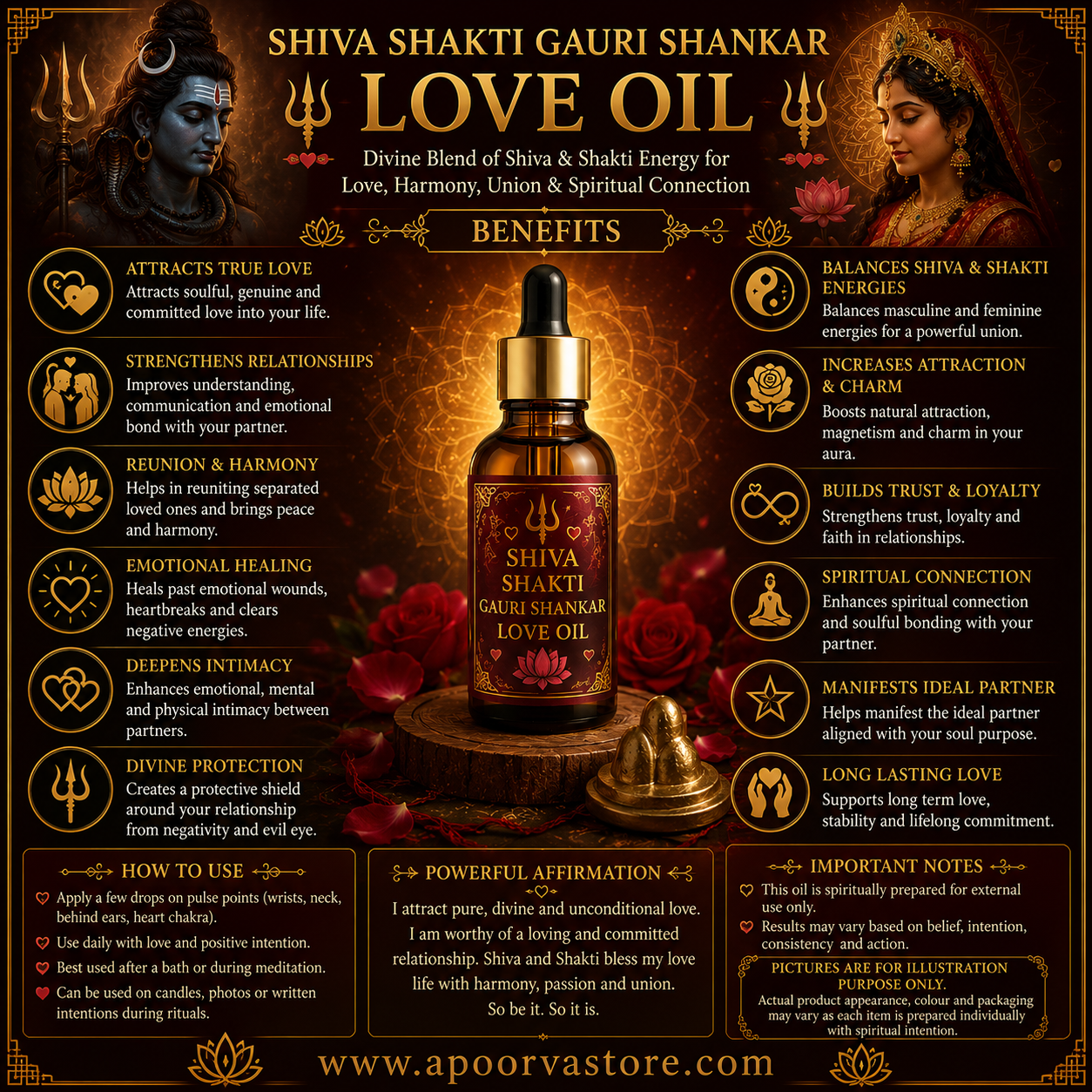 Shiva Shakti Gauri Shankar Love Oil – Love, Harmony & Marriage Manifestation Oil