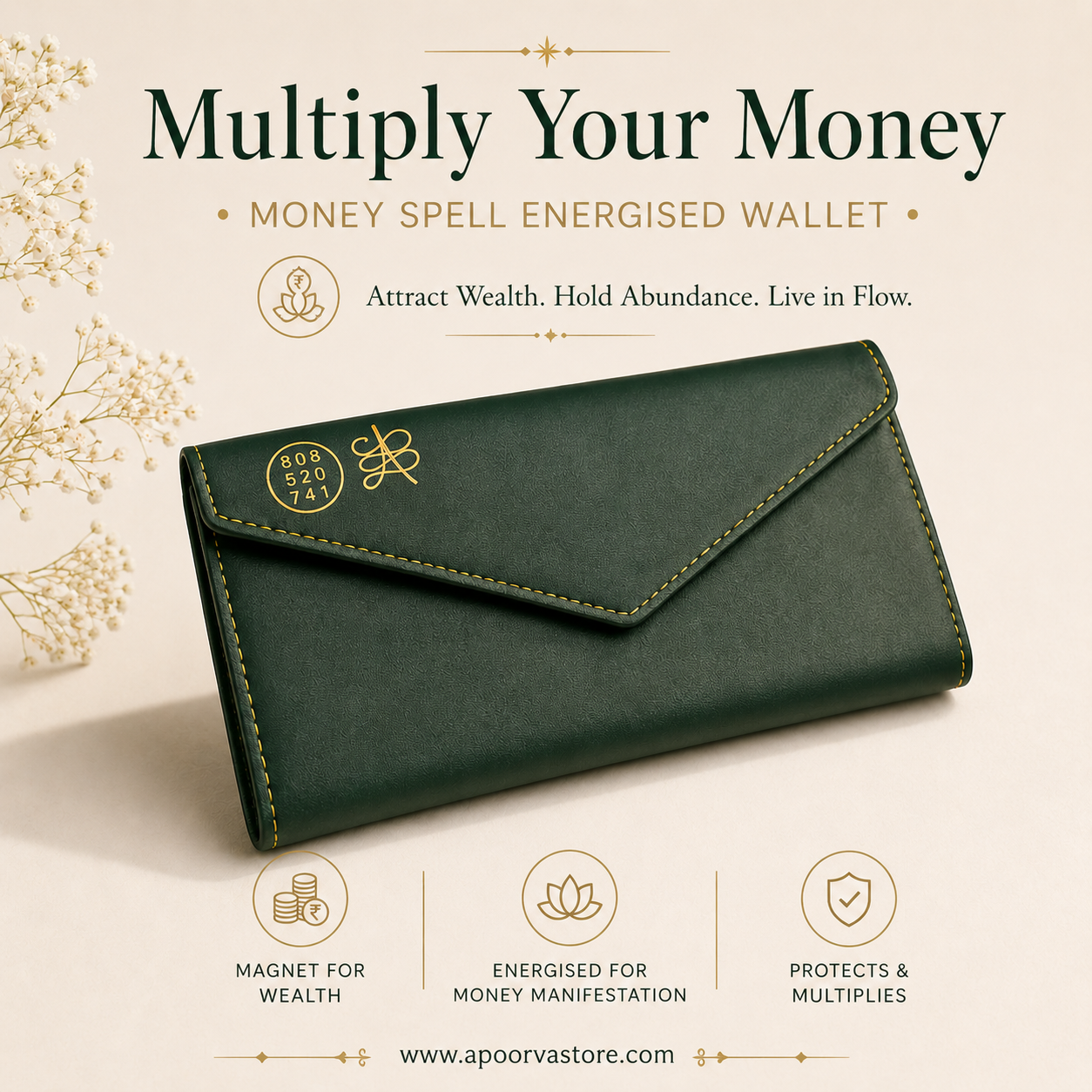 Multiply Your Money – Money Spell Energised Wallet | Money Abundance Zibu Symbol & Manifestation Code