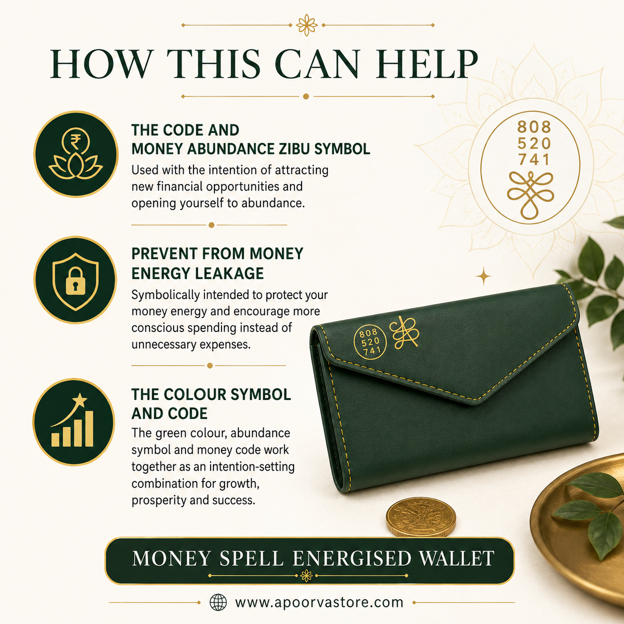 Multiply Your Money – Money Spell Energised Wallet | Money Abundance Zibu Symbol & Manifestation Code