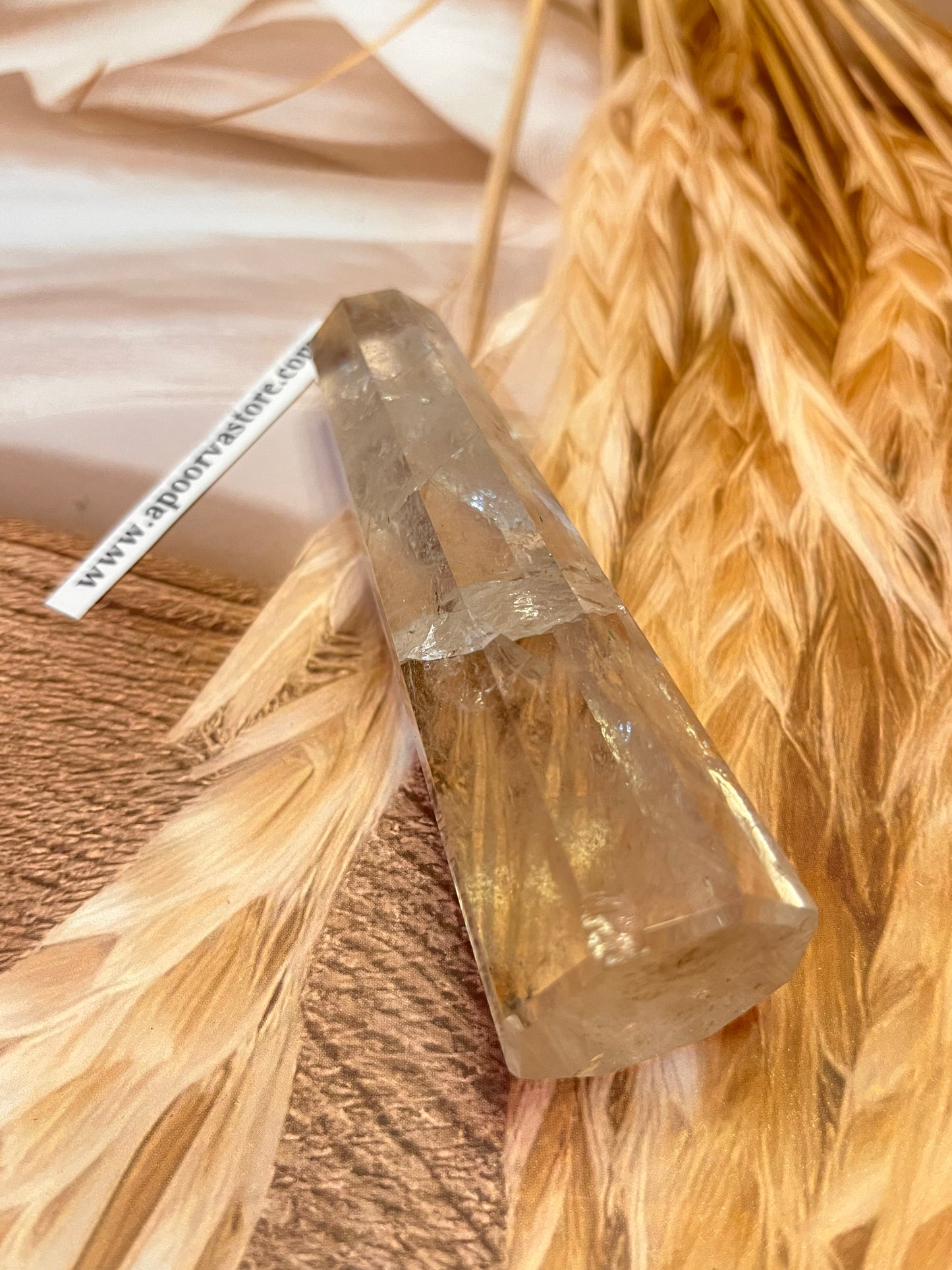 Clear Quartz Rod By crystall and Herbs