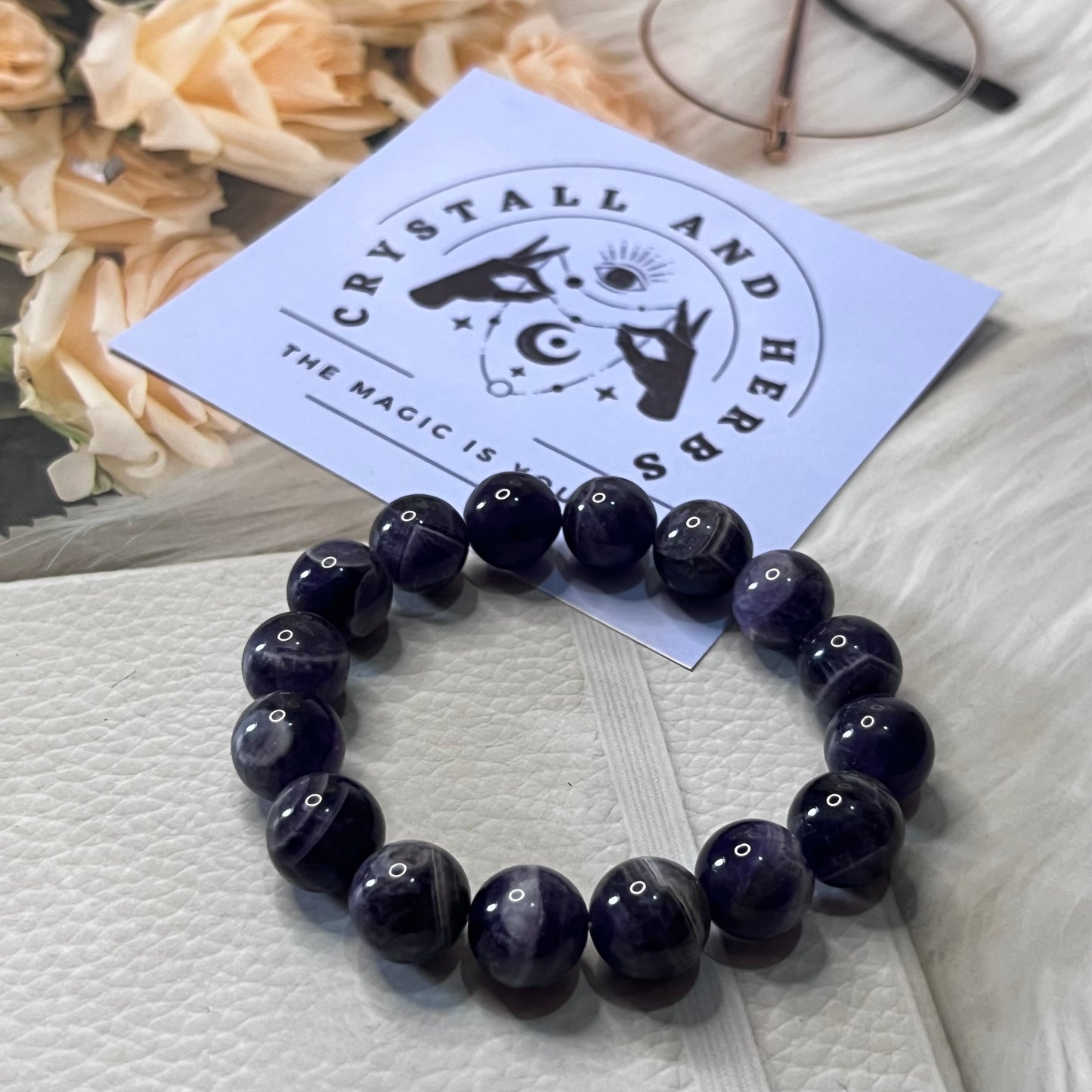 Amethyst 10mm Bracelet by Crystall and Herbs