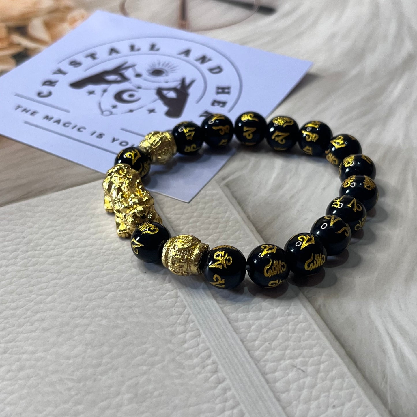 Golden Pixiu Bracelet by Crystall and Herbs