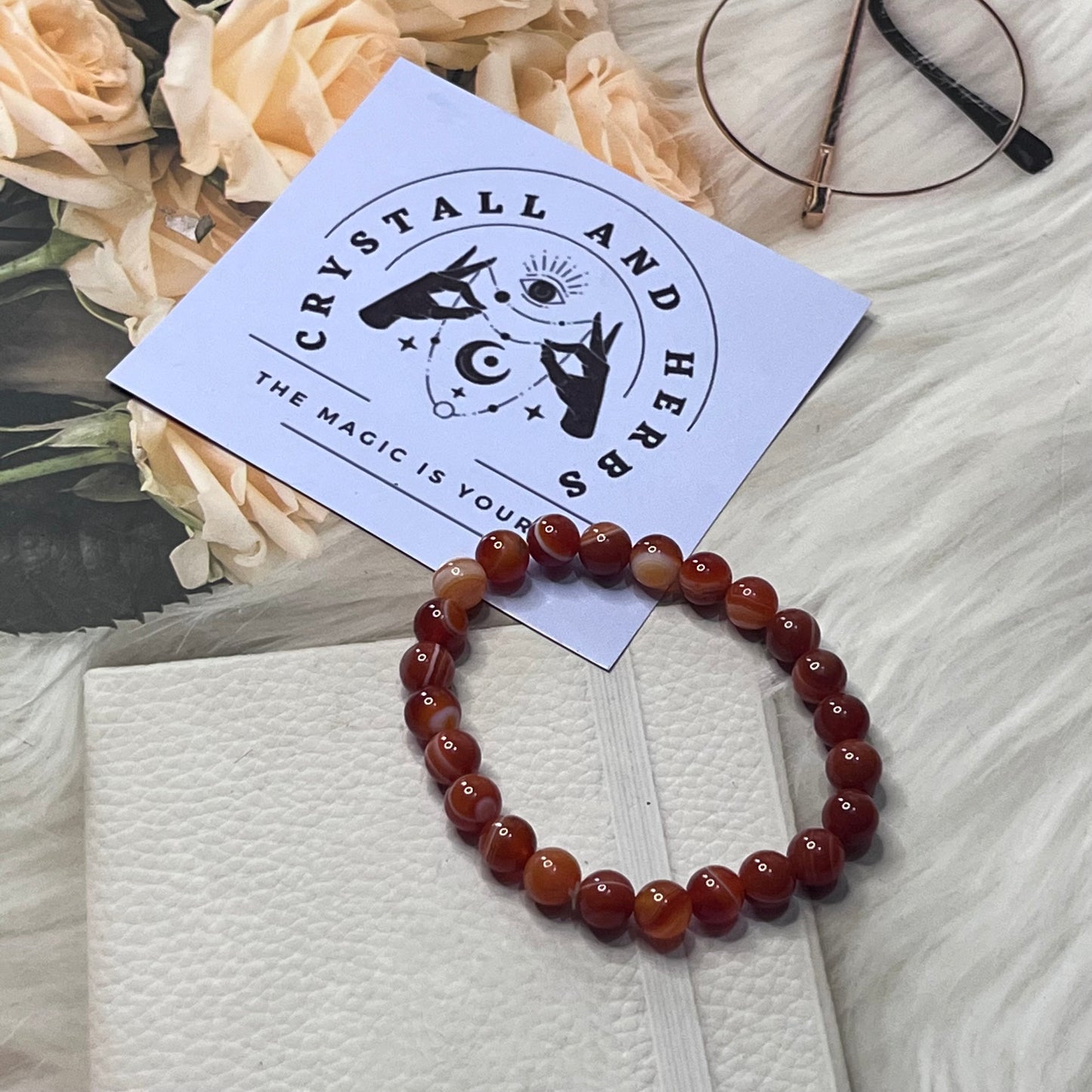 Red Sulemani Bracelet by Crystall and Herbs