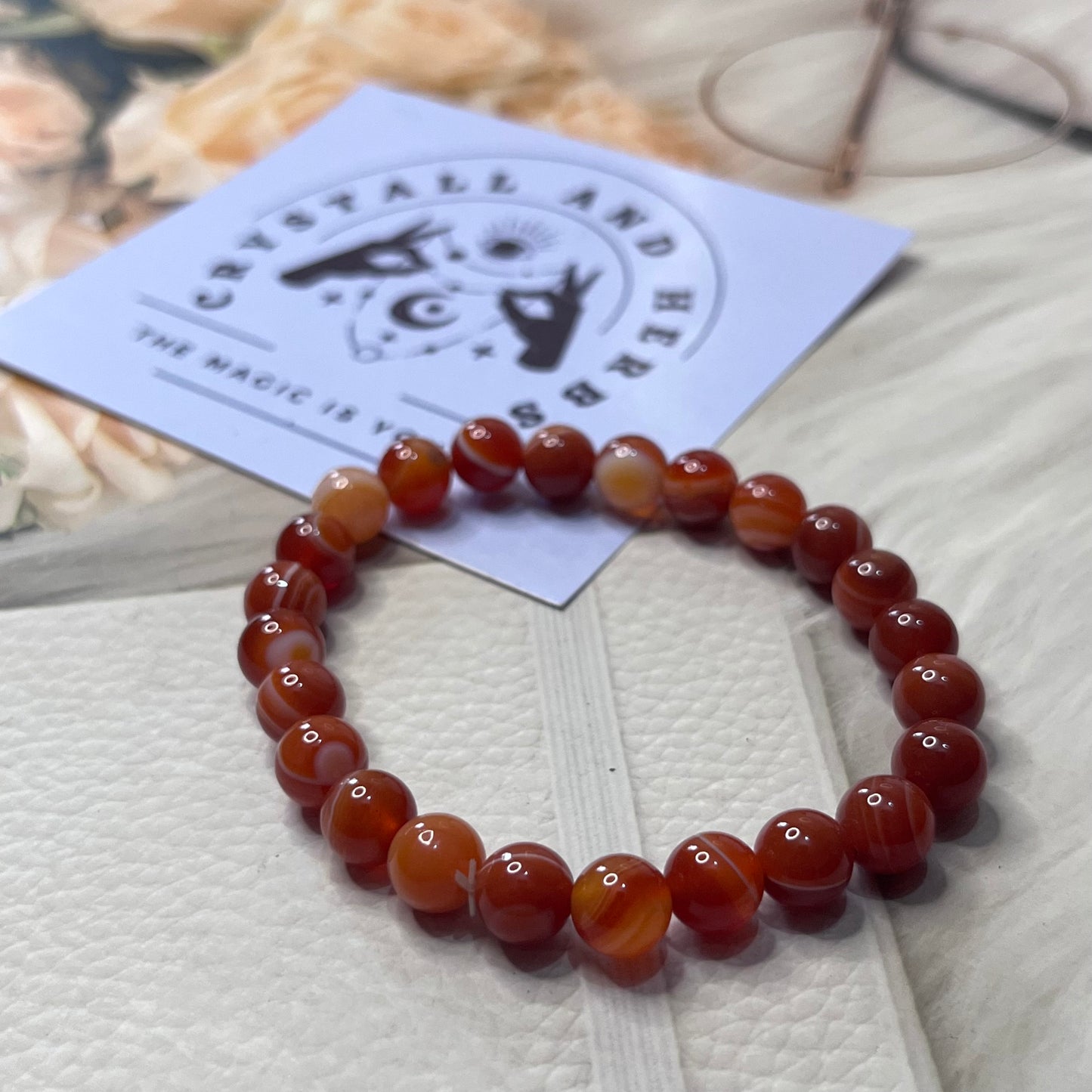 Red Sulemani Bracelet by Crystall and Herbs