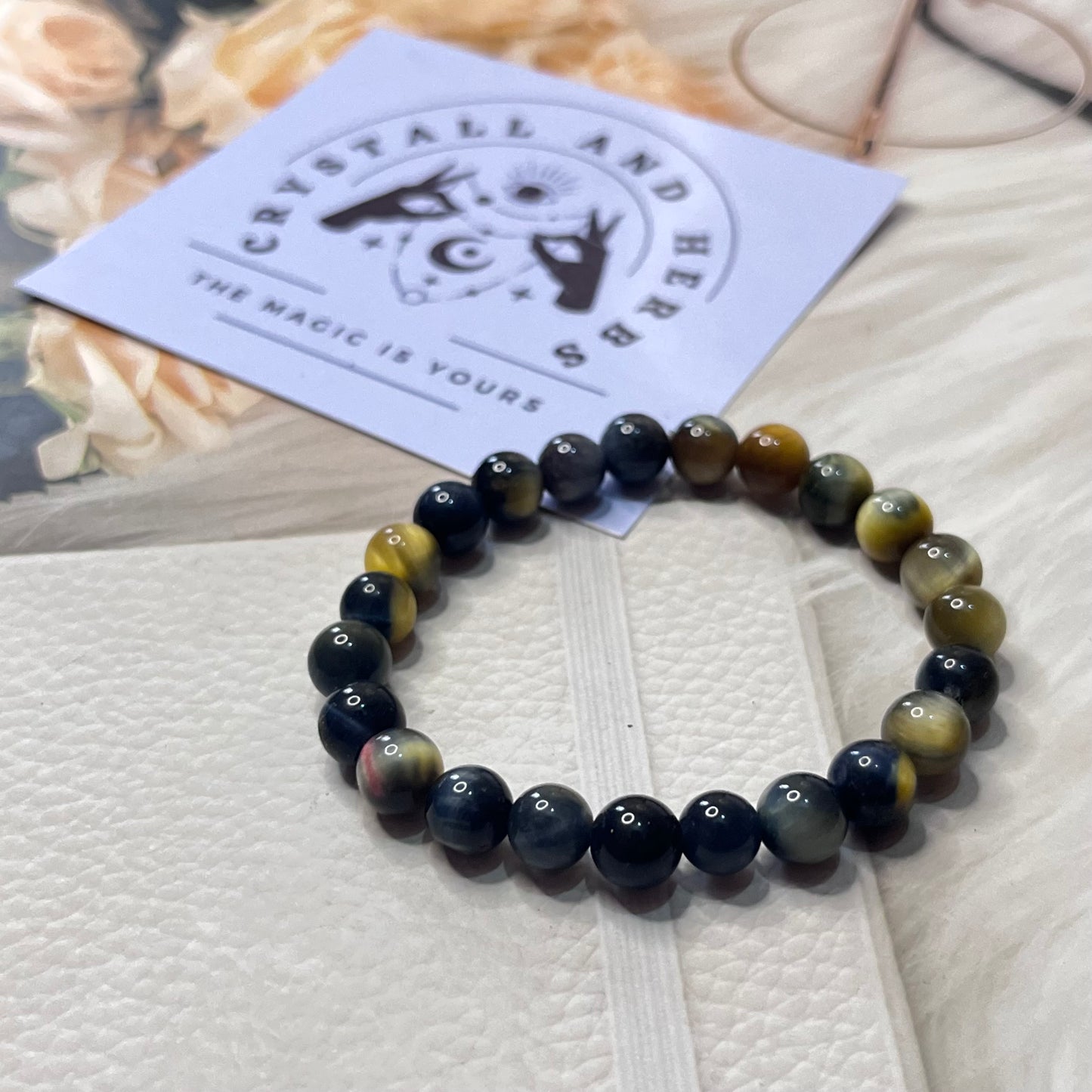 Gray Cats eye lehsunia Bracelet by Crystall and Herbs