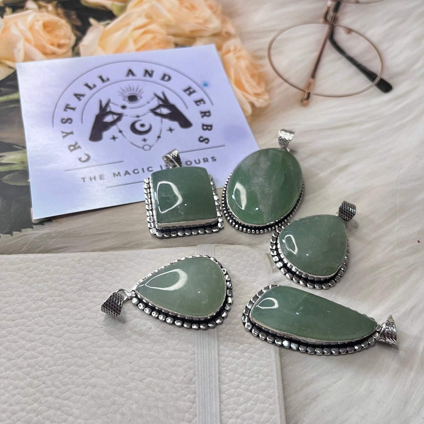 Green aventurine pendant by Crystall and Herbs